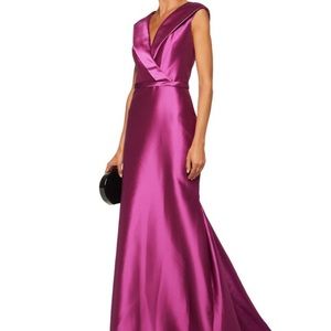 Duchesse Satin Gown in Fuchsia